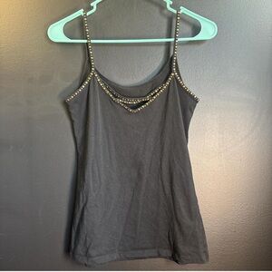 Rue21 Black tank top with gold beading